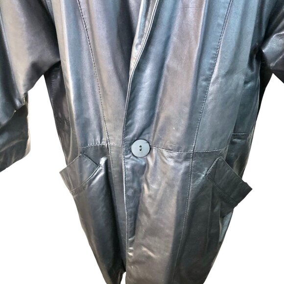 Gino di Giorgio Jacket Womens M Black Genuine Leather Short Pockets - Picture 4 of 13